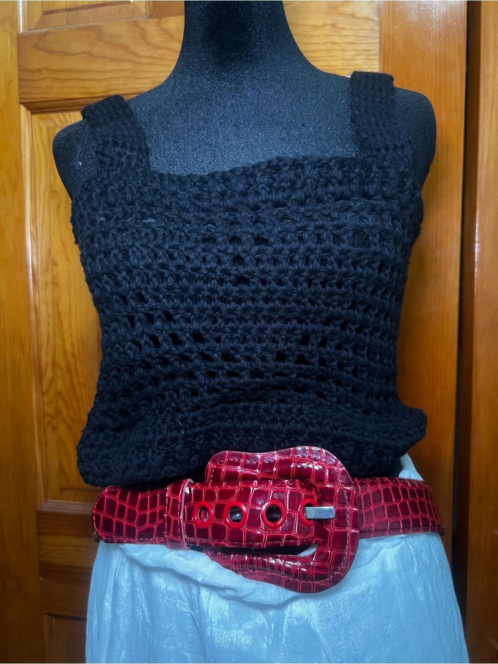 Black Crochet Tank Top - Women’s Knit Summer Tank